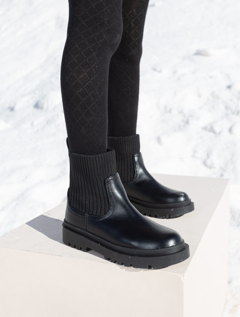 Bottines noires bi matière hot sale